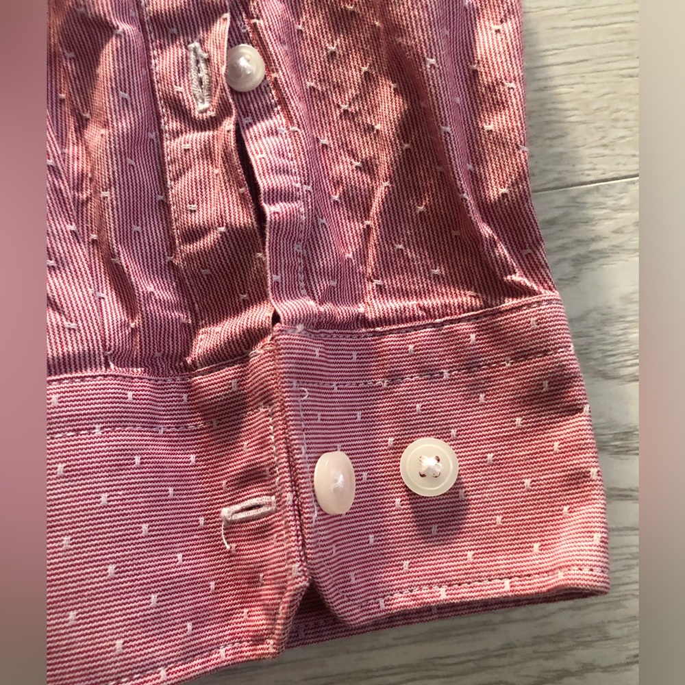 Men’s Express Fitted Red Button-Down Long Sleeve … - image 8